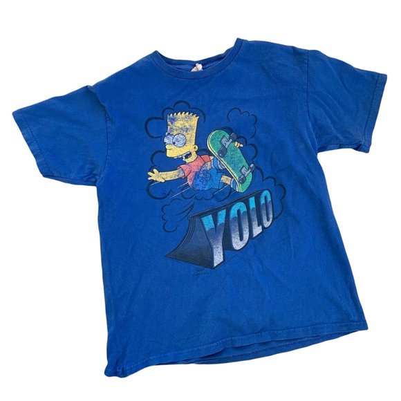 Vintage Bart Simpson YOLO Skate Perfectly Worn In Vintage Tee - Picture 1 of 5